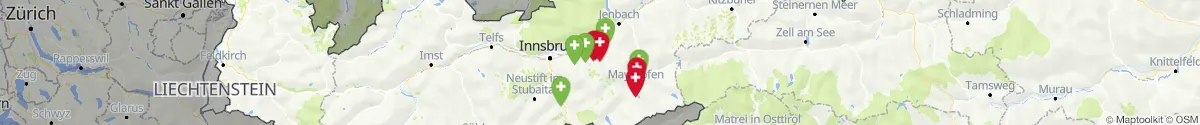 Kartenansicht für Apotheken-Notdienste in der Nähe von Tux (Schwaz, Tirol)